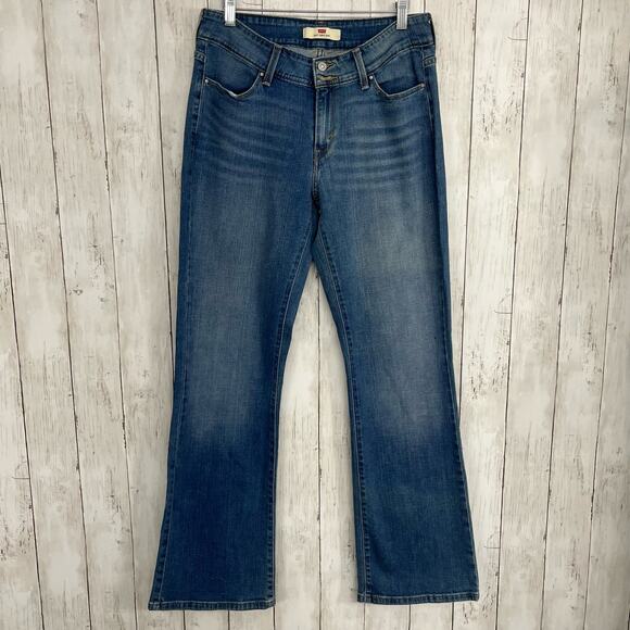 Levi's 529 Curvy Boot Button Pockets Medium Wash Mid Rise Jeans 10M - Picture 1 of 11